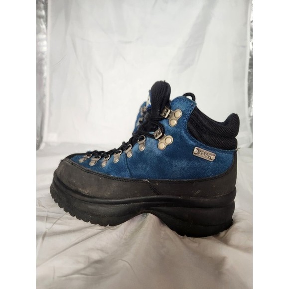 womens size 6.5 vintage y2k Bongo chunky platform shoe Emo Goth Blue Logo - Picture 6 of 13